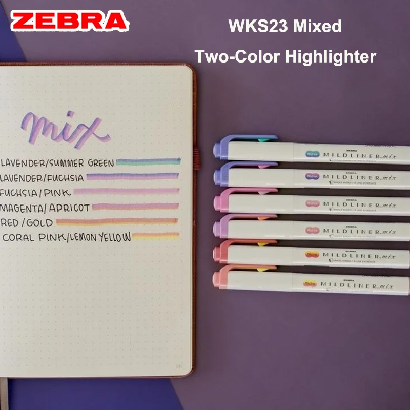 Zebra Pen Mildliner - Japan Zebra Mildliner Mix, dubbele kleur,