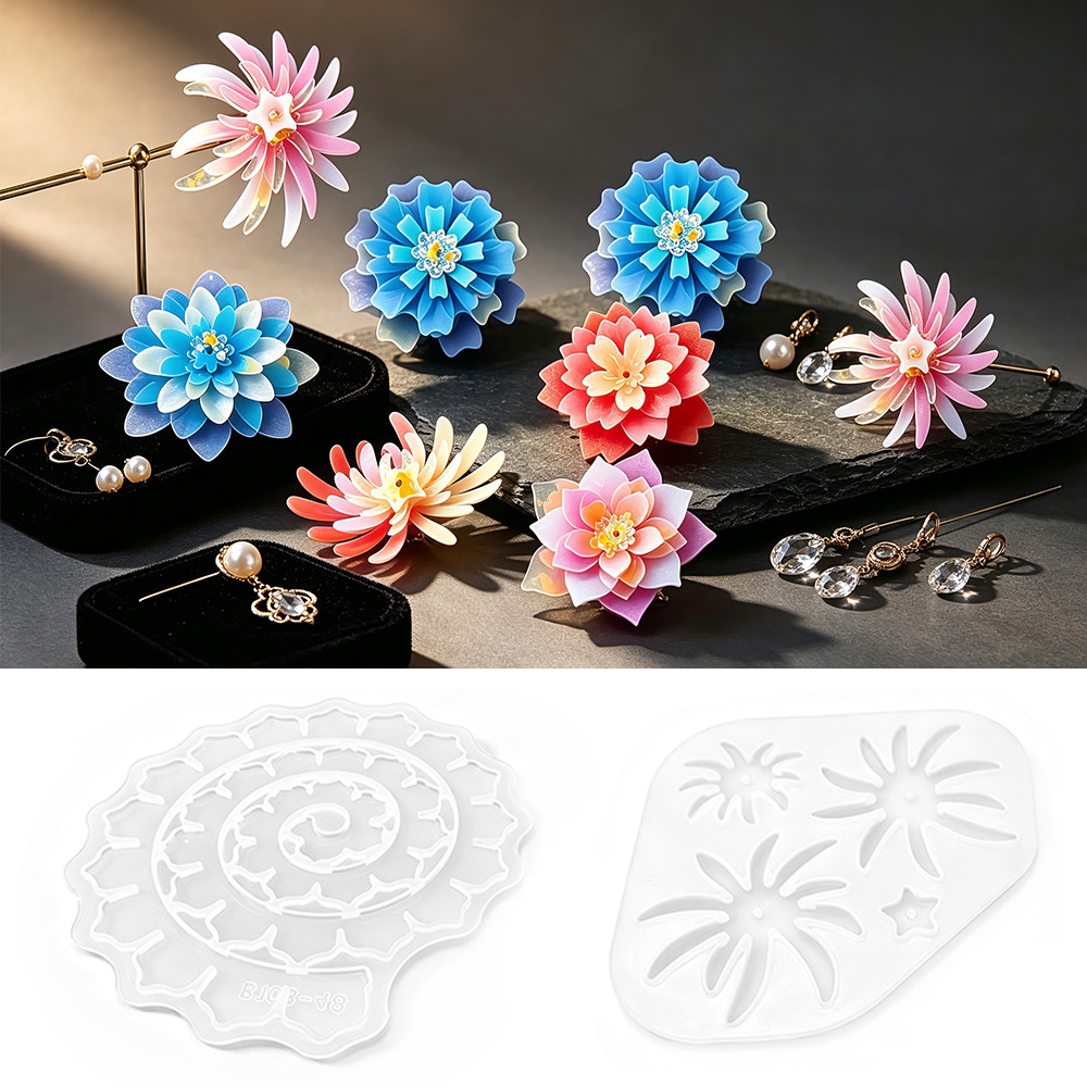 Resin Craft Ideas - Meerlaagse bloemvormige siliconen mal voor DIY