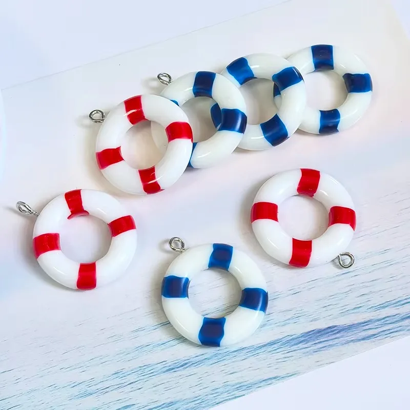 Resin Crafts Diy - 10 stuks miniatuur reddingsboei zwemring harsbedeltjes