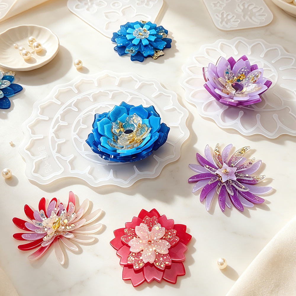 Meerlaagse bloemvormige silico - Resin Craft Ideas recensie en prijs